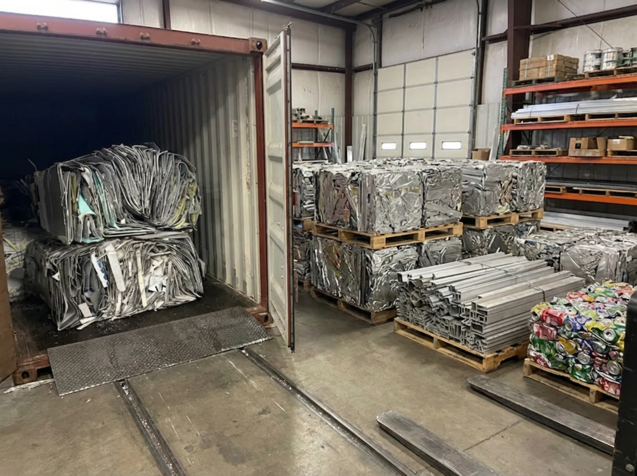 Related aluminum material stream prepared for movement